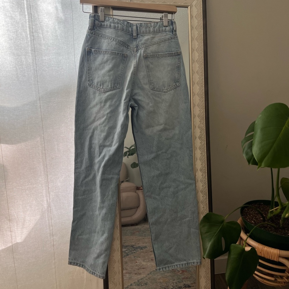 ZARA high waisted cropped mom jean